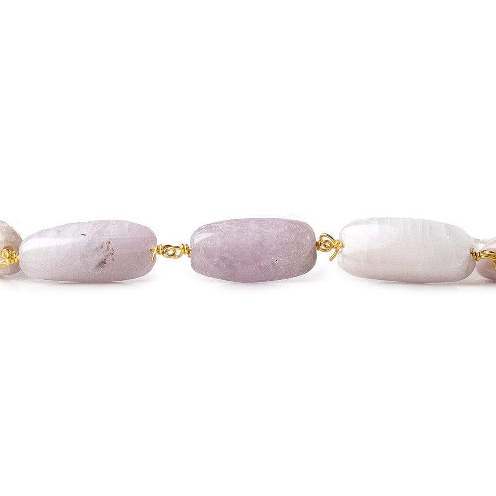 16x9-21x10mm Kunzite elongated plain nugget Vermeil Chain by the foot - Beadsofcambay.com