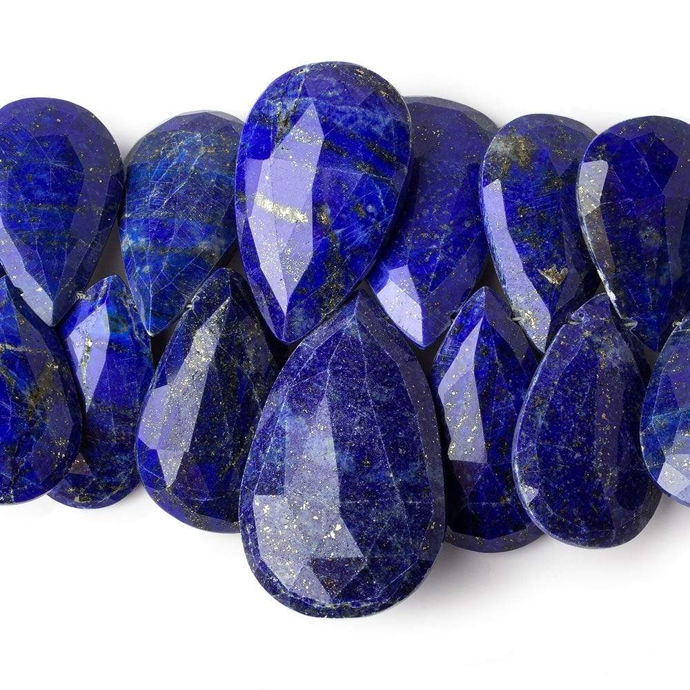 16x9-34x21mm Lapis Lazuli Faceted Pear Beads 8 inch 35 pieces - Beadsofcambay.com