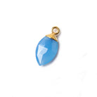 16x9mm Gold Leafed Santorini Blue Chalcedony Marquise Pendant 1 bead - Beadsofcambay.com