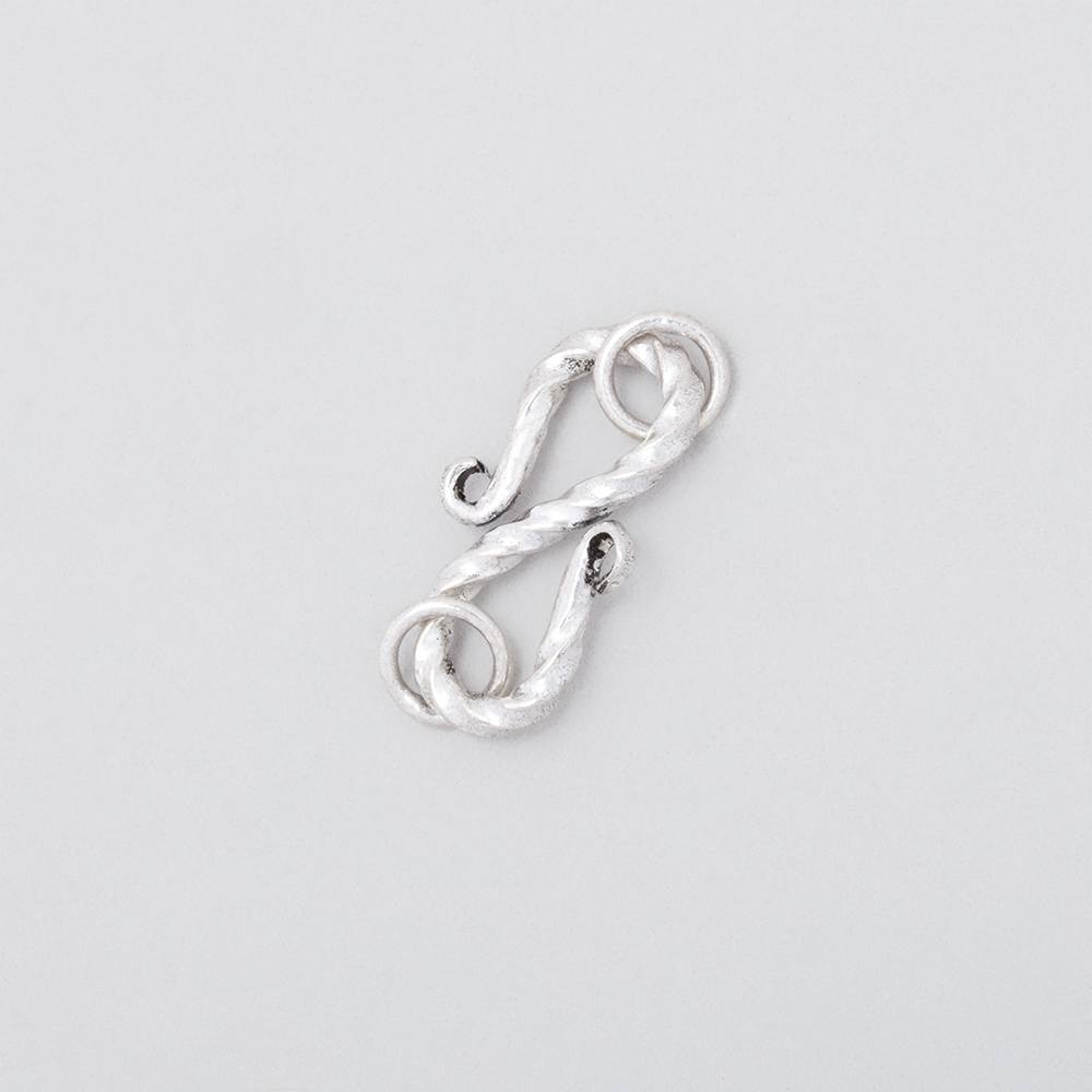 16x9mm Sterling Silver Twisted S Hook Clasp 1 piece - Beadsofcambay.com