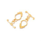 13x9mm Vermeil Toggle Fluted Pear Design 1 piece - Beadsofcambay.com