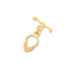 13x9mm Vermeil Toggle Fluted Pear Design 1 piece - Beadsofcambay.com