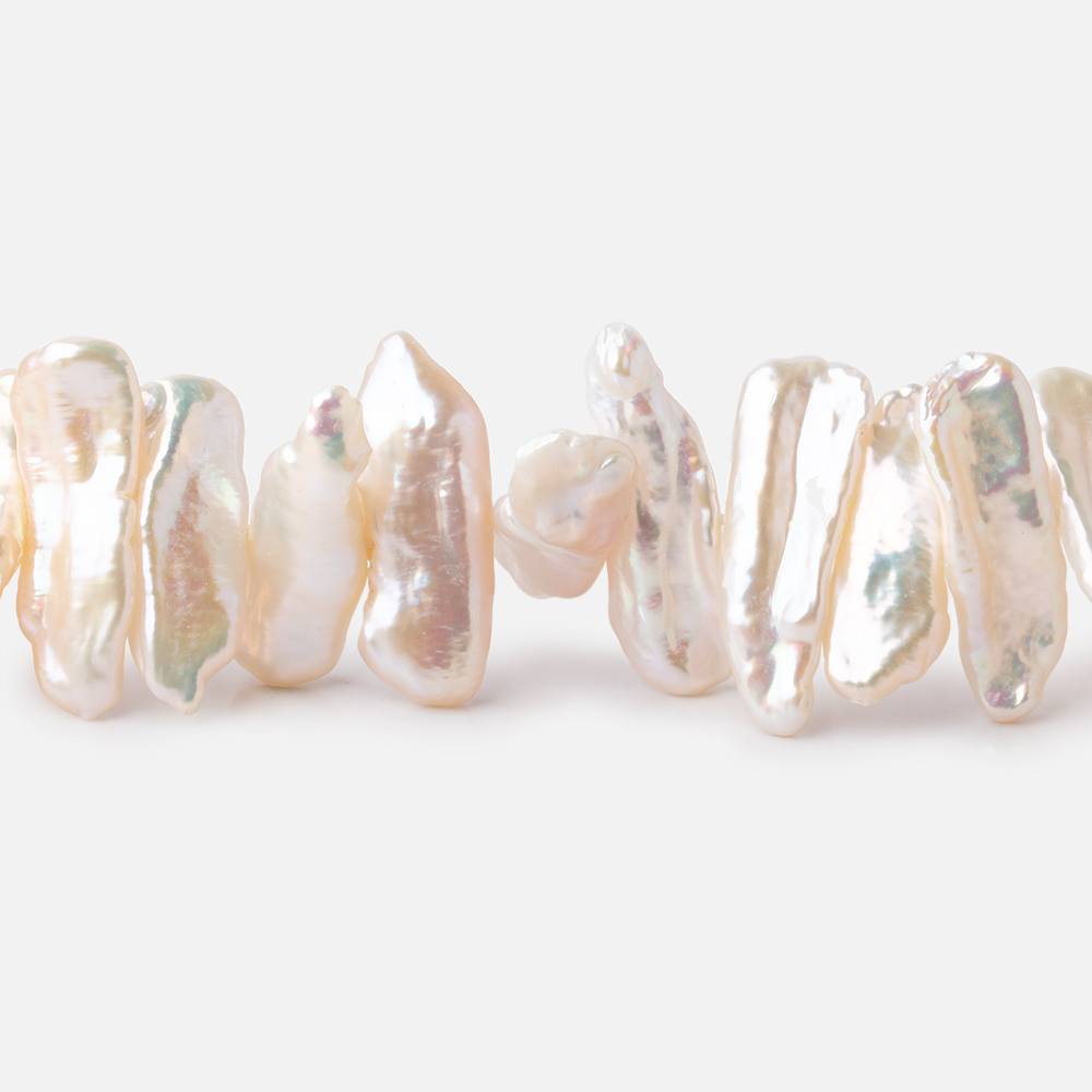 17-20mm Cream Biwa Freshwater Pearls 16 inch 60 beads AAA - Beadsofcambay.com