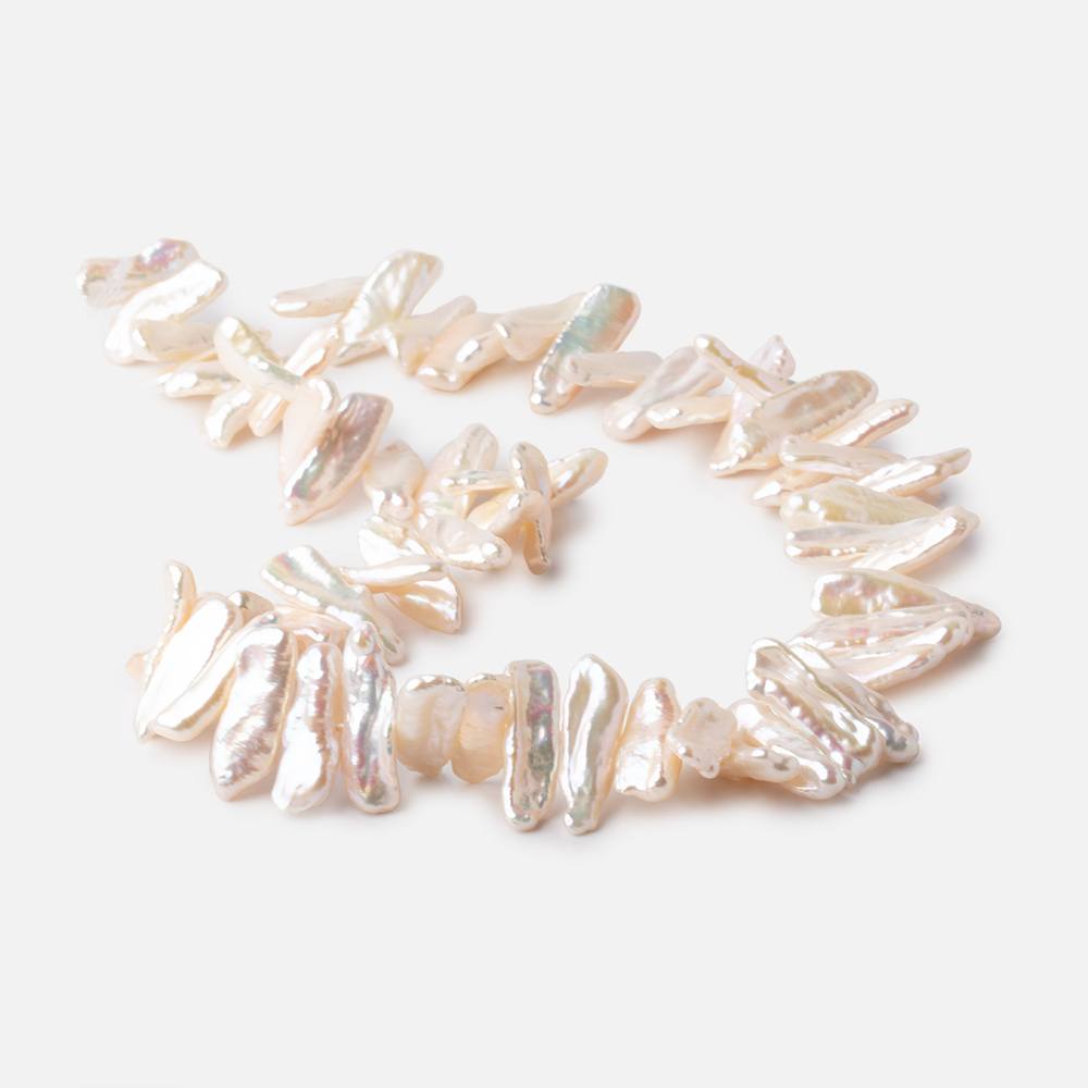 17-20mm Cream Biwa Freshwater Pearls 16 inch 60 beads AAA - Beadsofcambay.com