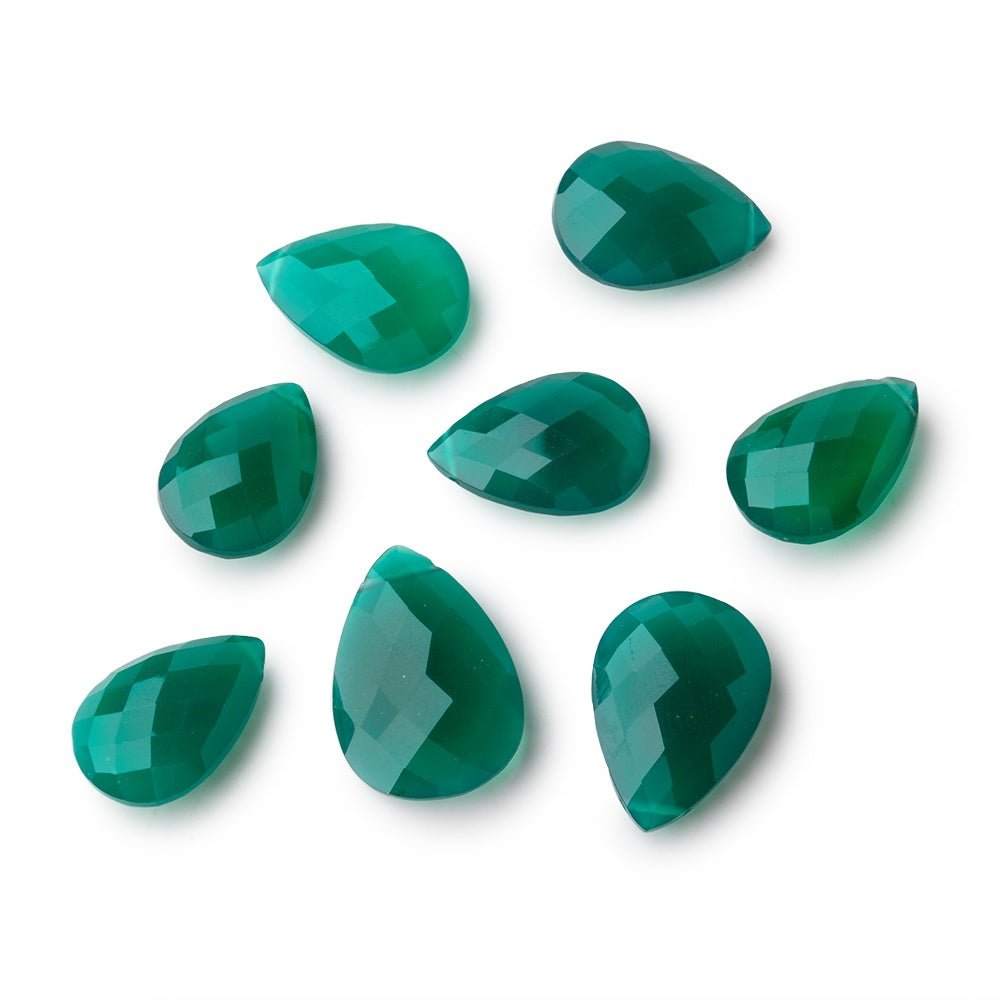 17-20mm Green Onyx Faceted Pear Focal Bead 1 piece - Beadsofcambay.com