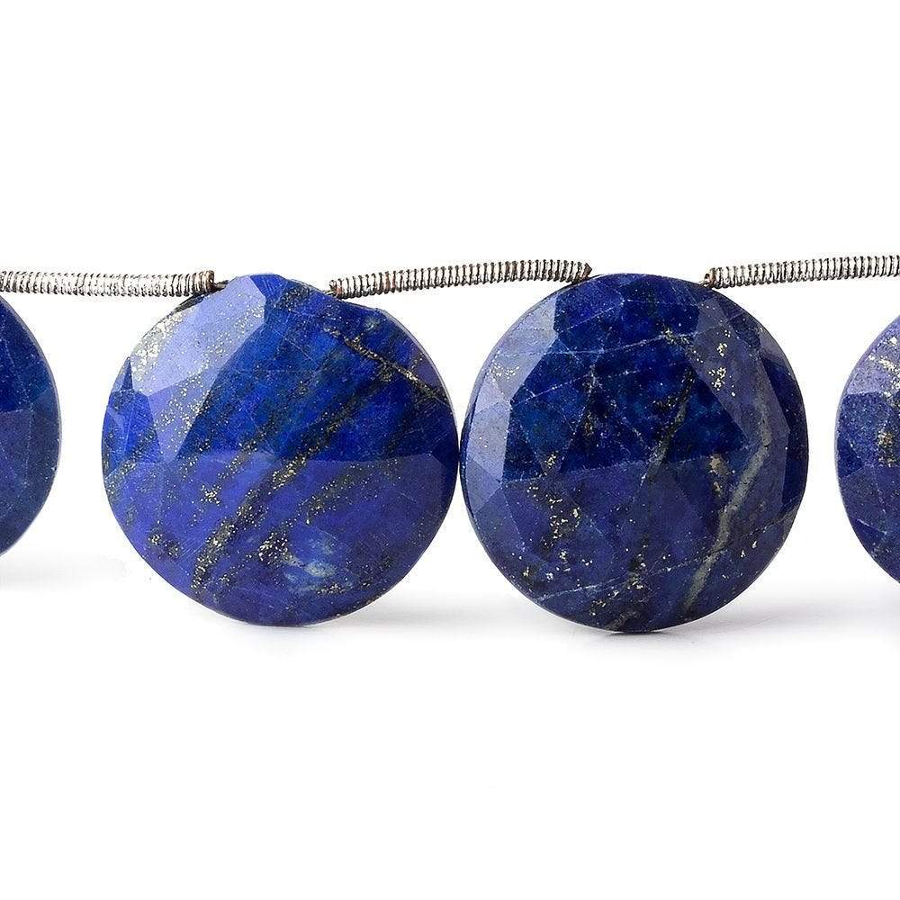 17-20mm Lapis Lazuli Top Drilled Faceted Coin 8 inch10 pieces - Beadsofcambay.com