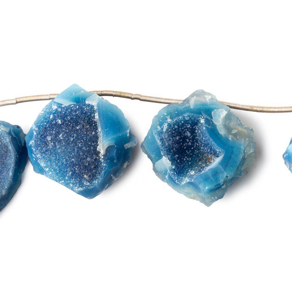 17-20mm Royal Blue Agate Hammer Faceted Drusy Square Beads 7 pieces - Beadsofcambay.com