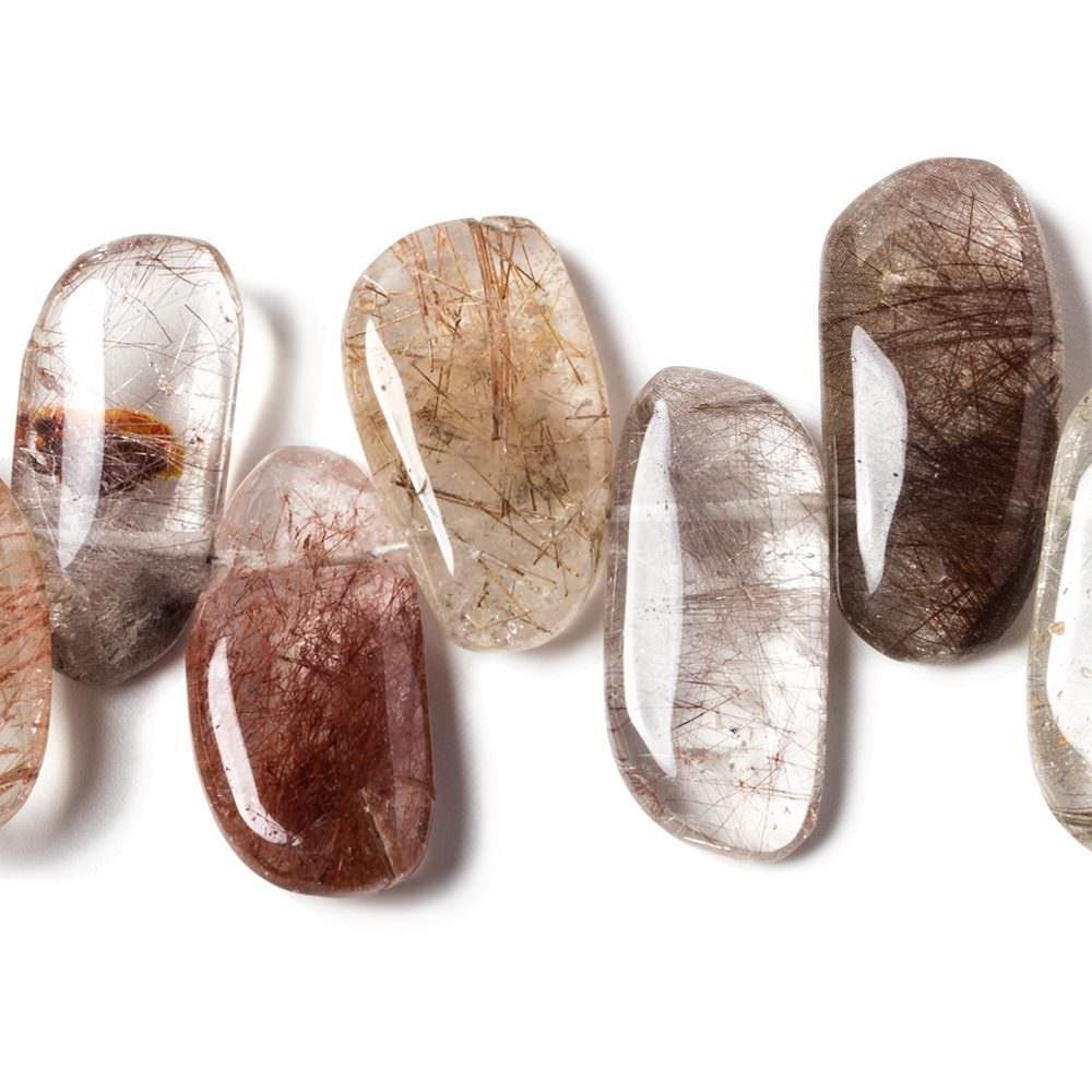 17 - 20mm Rutilated Quartz Plain Freeform Beads 8 inch 26 pieces - Beadsofcambay.com