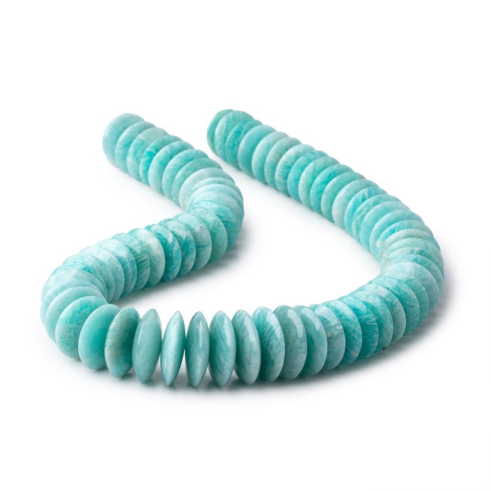 17-21mm Amazonite Plain Heshi Beads 18 inch 65 pieces AAA - Beadsofcambay.com