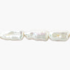 17-21mm Off White Biwa Straight Drill Freshwater Pearls 15 inch 20 pieces - Beadsofcambay.com