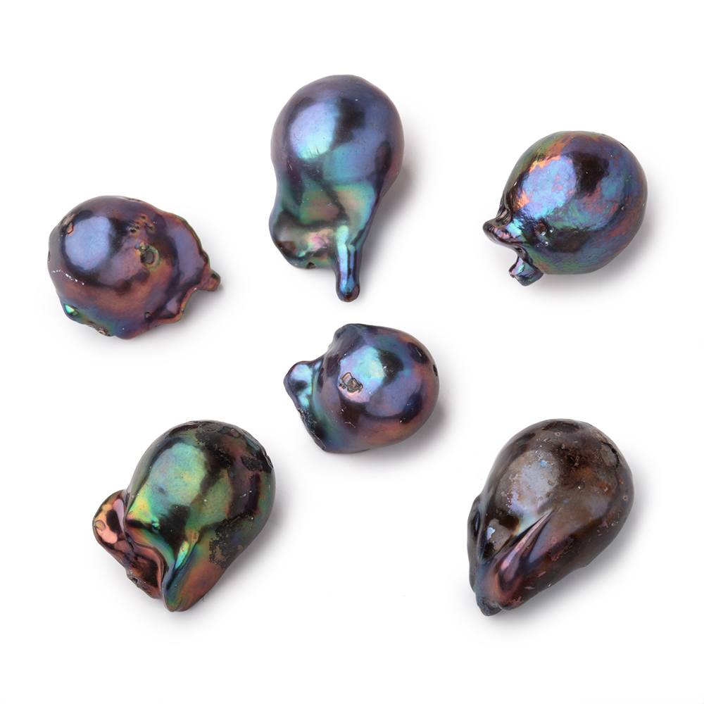 17-22mm Peacock Ultra Baroque Focal Beads 1 piece AA - Beadsofcambay.com