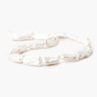 17-24mm Off White Biwa Straight Drill Freshwater Pearls 15 inch 19 pieces - Beadsofcambay.com