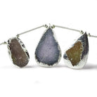 17-28mm Silver Leaf Multi Color Agate Drusy Free Shape Strand 7 inch 7 pieces - Beadsofcambay.com