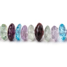 7-10mm Multi Gemstone German Faceted Rondelle Beads 16 inch 115 pieces AAA - BeadsofCambay.com