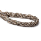 4mm Metallic Smoky Quartz Faceted Rondelle Beads 13 inch 120 pieces view 2