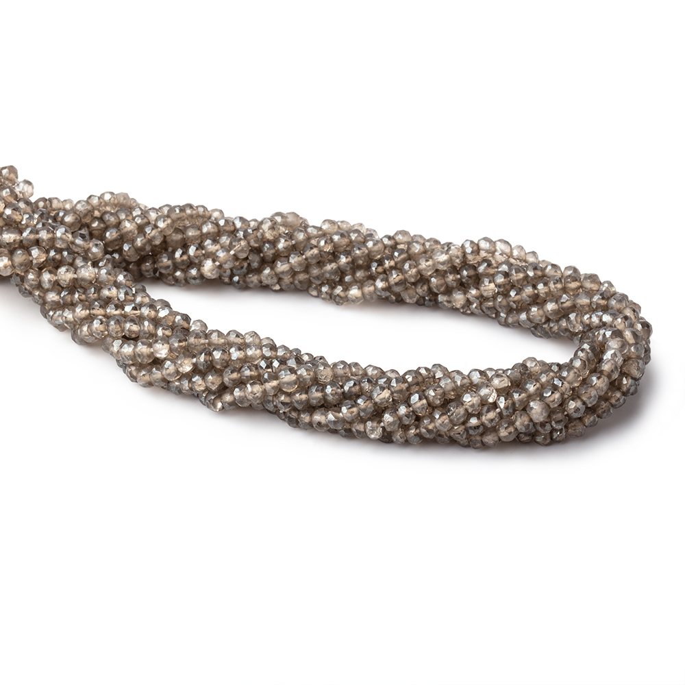 4mm Metallic Smoky Quartz Faceted Rondelle Beads 13 inch 120 pieces view 2
