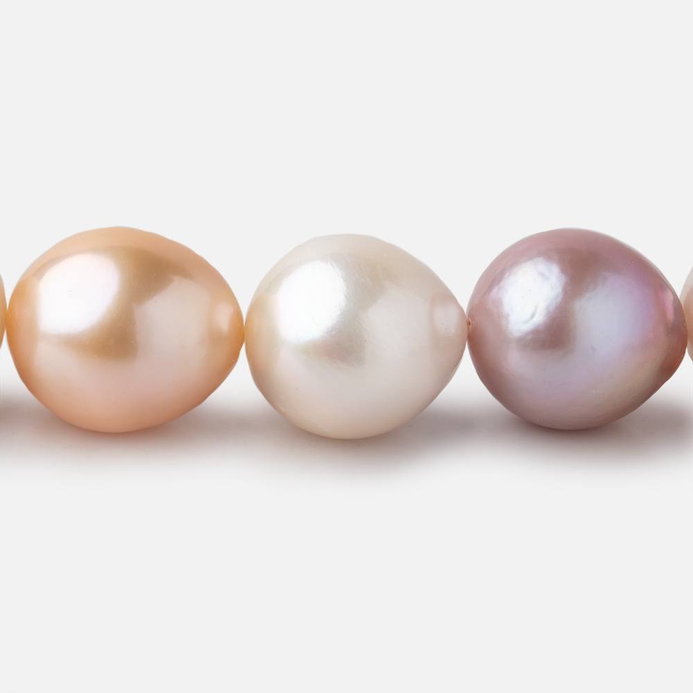 14-16mm Tri-Color Ultra Baroque Freshwater Pearls 16 inch 27 beads AAA - BeadsofCambay.com