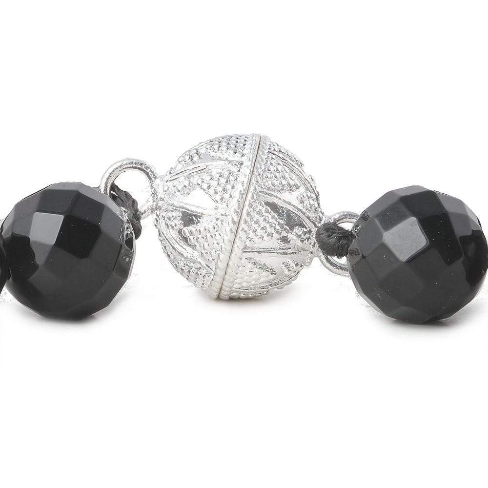17.5mm Silver plated Magnetic Clasp Roval Miligrain Triangles 1 piece - Beadsofcambay.com
