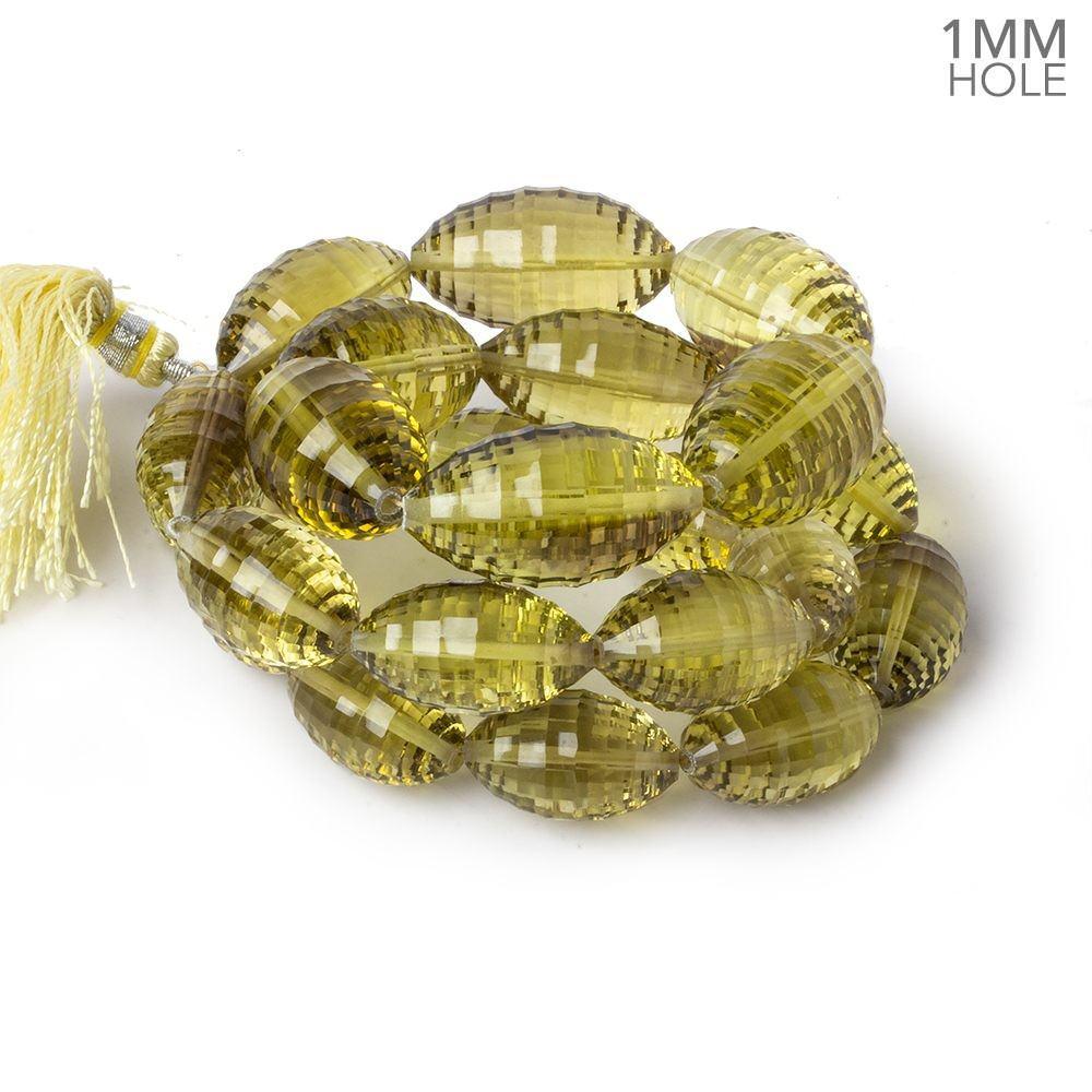 17.5x10.5-26x14.5mm Lemon Quartz Concave Faceted Marquise 17 inch 23 beads AAA - Beadsofcambay.com