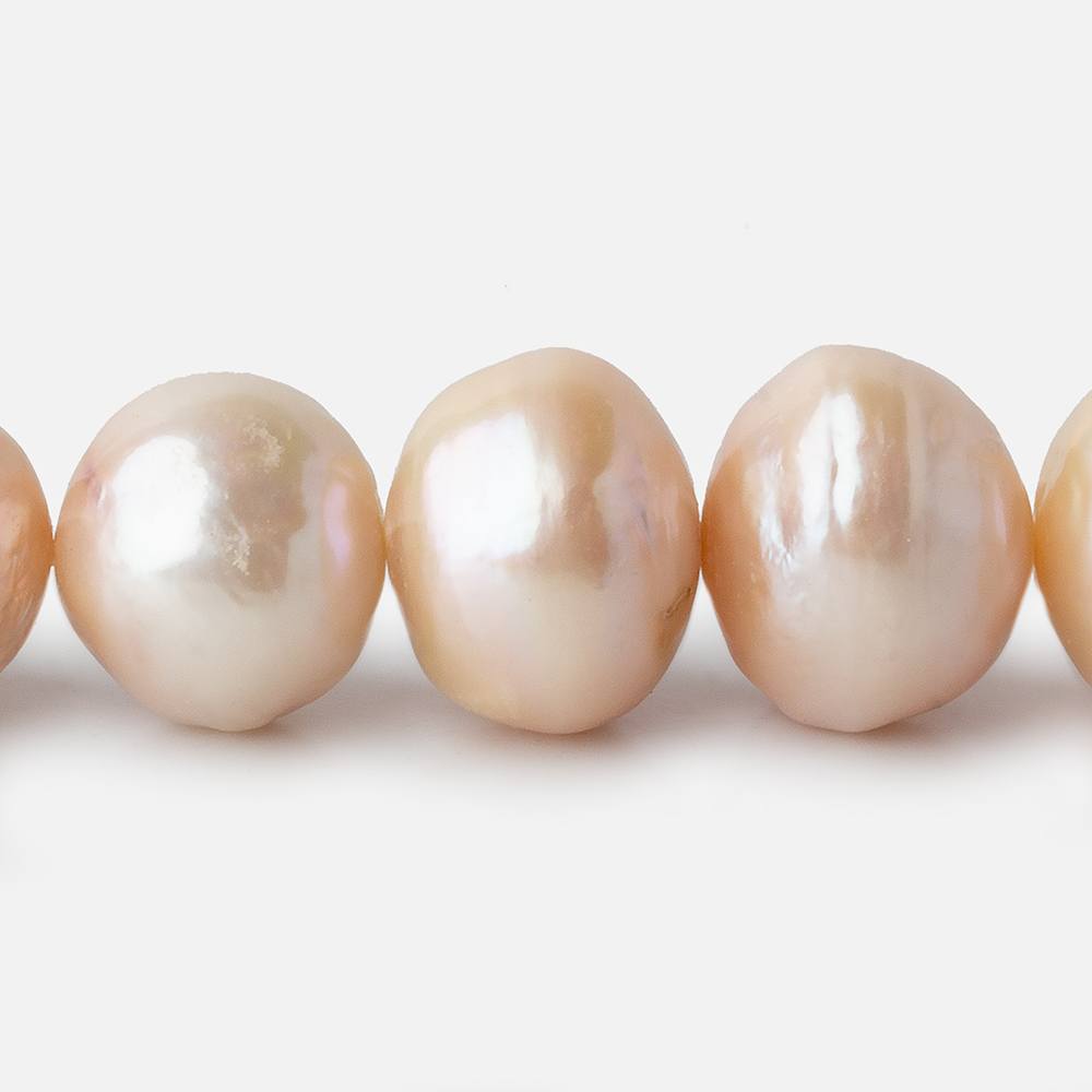 17.5x11-17x15mm Peach Baroque Freshwater Pearl 16 inch 32 pieces - Beadsofcambay.com