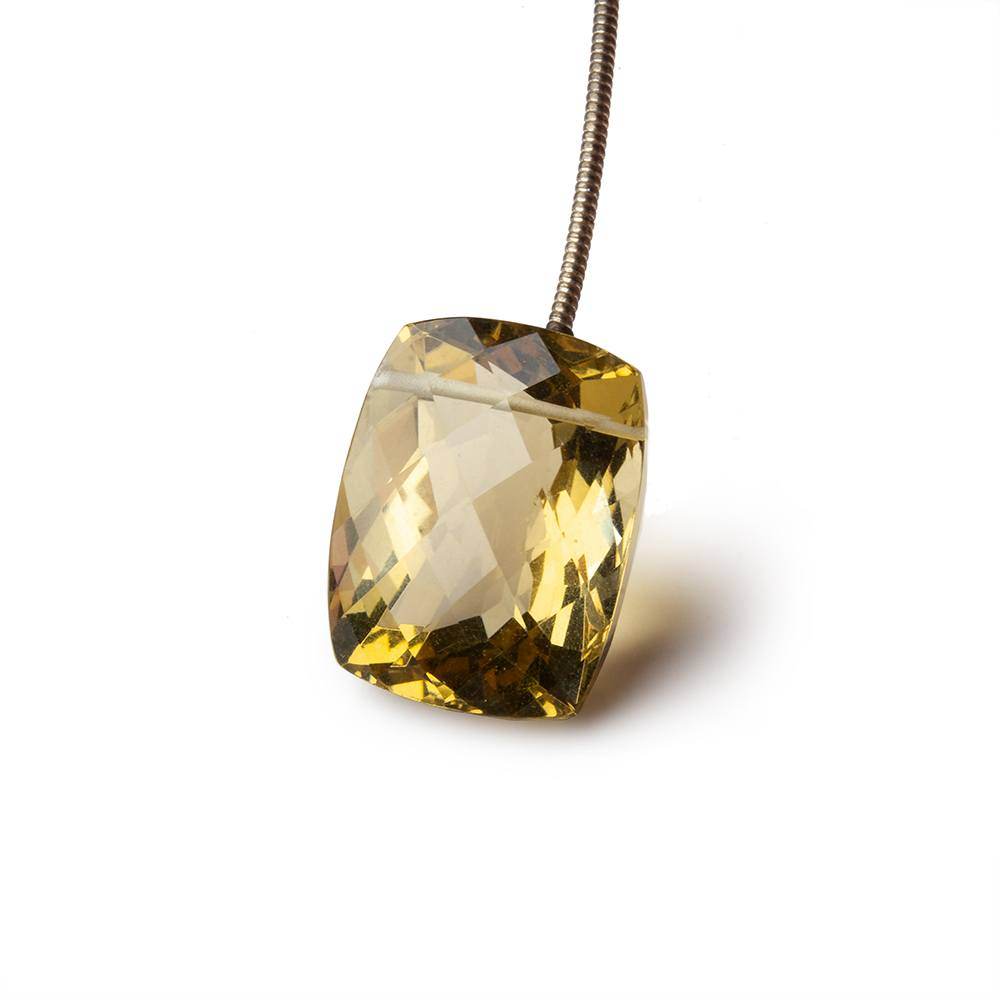 17.5x13.5mm Lemon Quartz Pavilion Faceted Rectangle Focal Bead 1 piece - Beadsofcambay.com