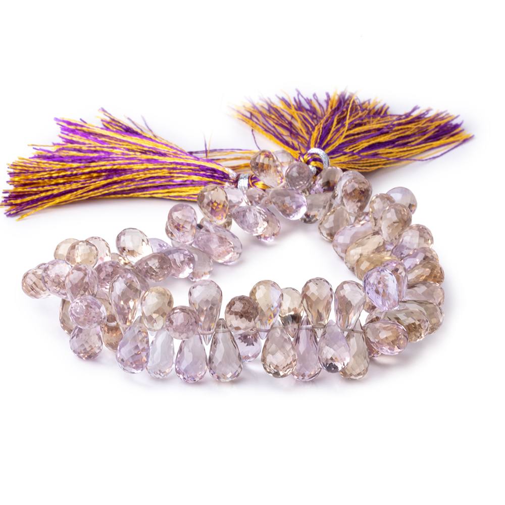 8-12mm Ametrine Faceted Tear Drop Beads 8 inch 80 pieces - BeadsofCambay.com