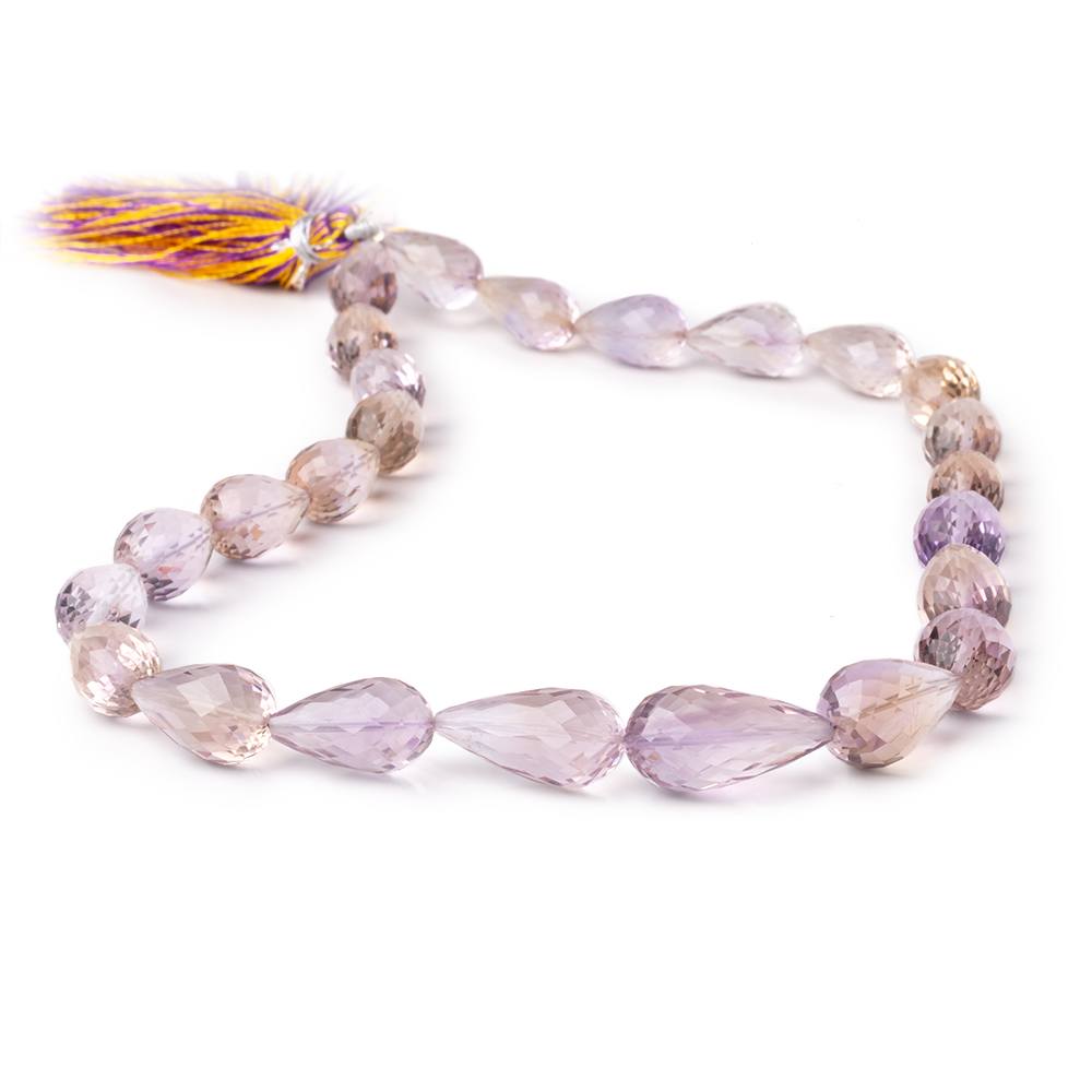 13x8-20x11mm Ametrine Straight Drilled Faceted Tear Drops 14 inch 25 pieces - BeadsofCambay.com