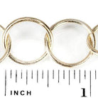 17mm 14kt Gold plated Round Link Chain by the foot - Beadsofcambay.com
