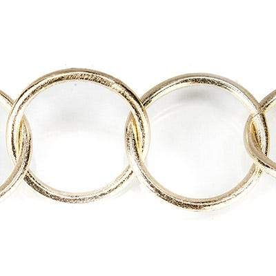 17mm 14kt Gold plated Round Link Chain by the foot - Beadsofcambay.com