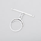 17mm Antiqued Sterling Silver Toggle Swirl Design 1 piece - Beadsofcambay.com