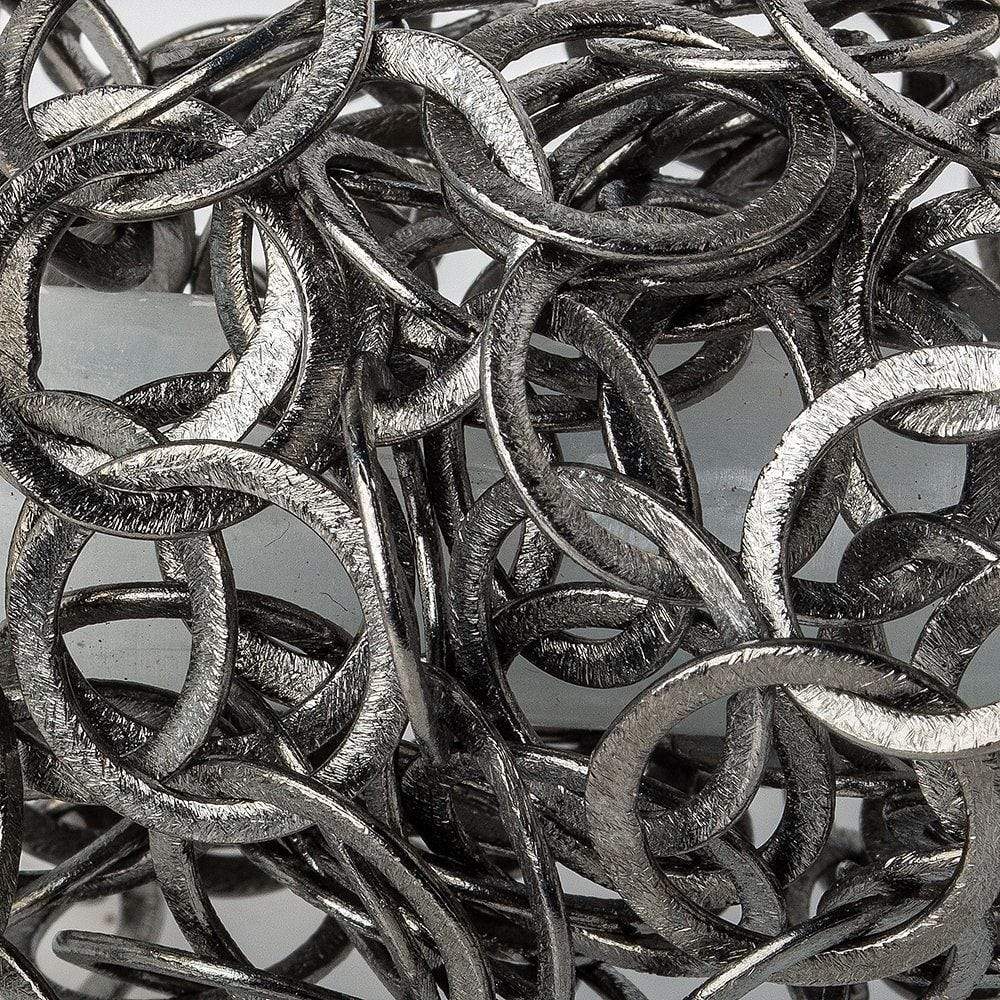 17mm Black Gold Plated Brushed Round Link Chain by the foot - Beadsofcambay.com