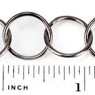 17mm Black Gold plated Plain Round Link Chain by the foot - Beadsofcambay.com