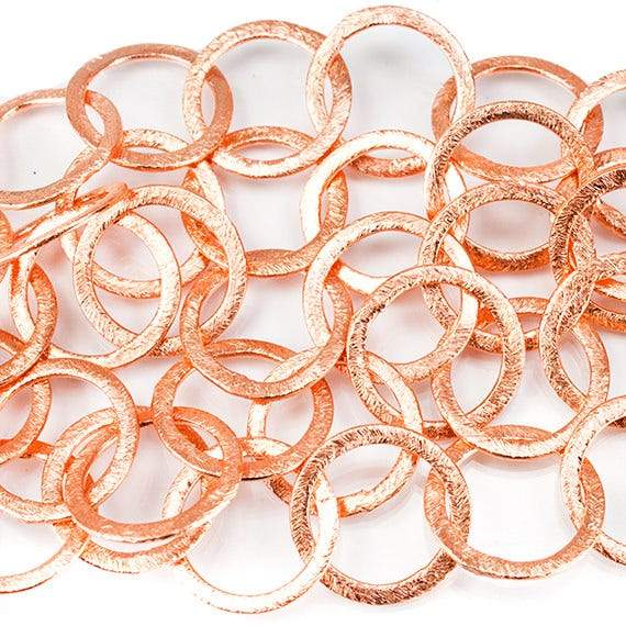 17mm Copper Brushed Round Link Chain by the foot - Beadsofcambay.com