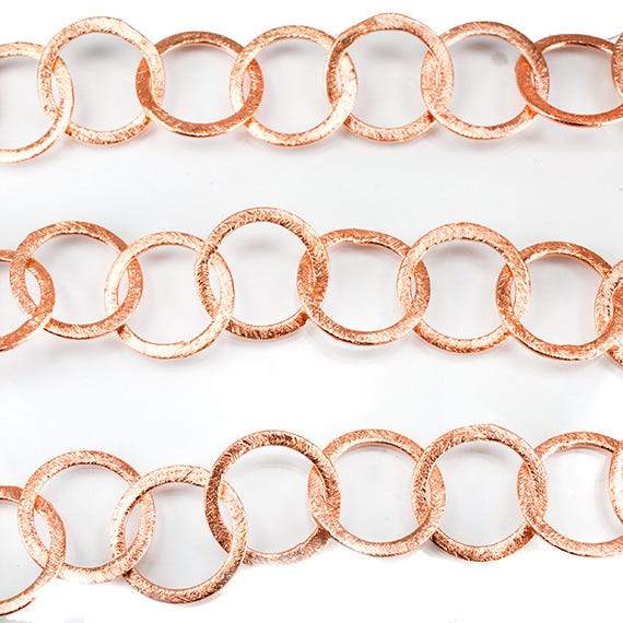 17mm Copper Brushed Round Link Chain by the foot - Beadsofcambay.com