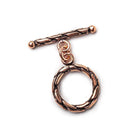 17mm Copper Toggle Woven Design diameter Set of 2 - Beadsofcambay.com