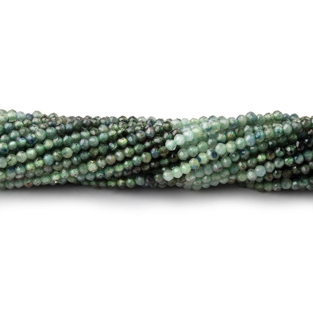 1.7mm Green Sapphire Micro Faceted Round Beads 12.5 inch 220 pieces - Beadsofcambay.com