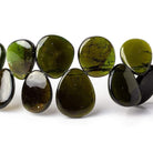 17mm Green Tourmaline Plain Slice Beads 31 beads 7 inch - Beadsofcambay.com