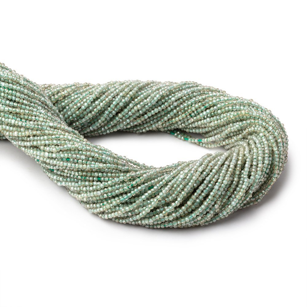 1.7mm Green Zircon Micro Faceted Rondelle Beads 12.75 inch 232 pieces - Beadsofcambay.com