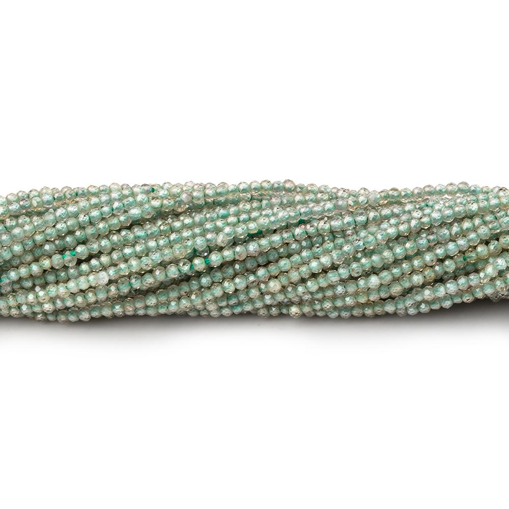 1.7mm Green Zircon Micro Faceted Rondelle Beads 12.75 inch 232 pieces