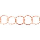 17mm Rose Gold plated Plain Round Link Chain by the foot - Beadsofcambay.com