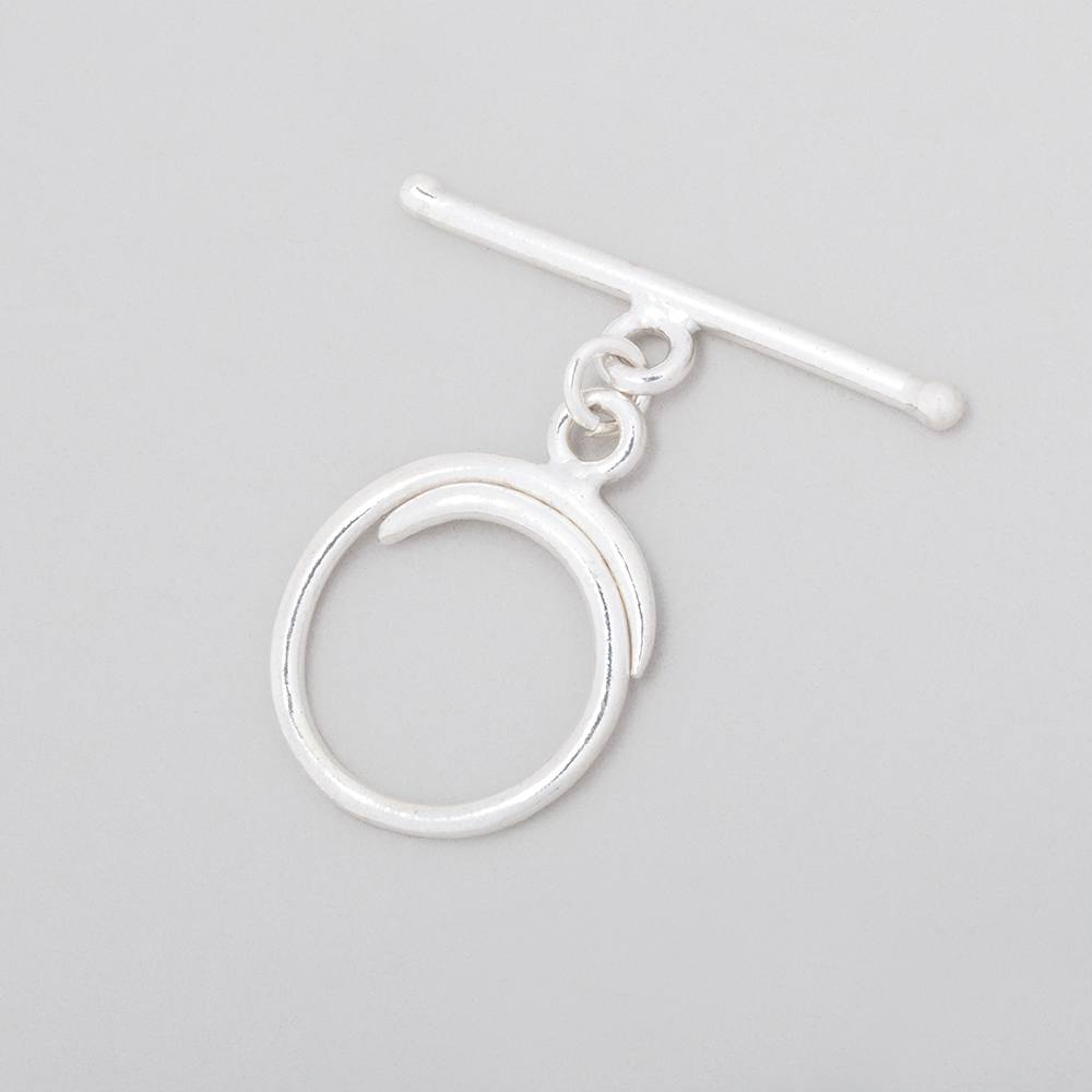 17mm Sterling Silver Toggle Swirl Design 1 piece - Beadsofcambay.com