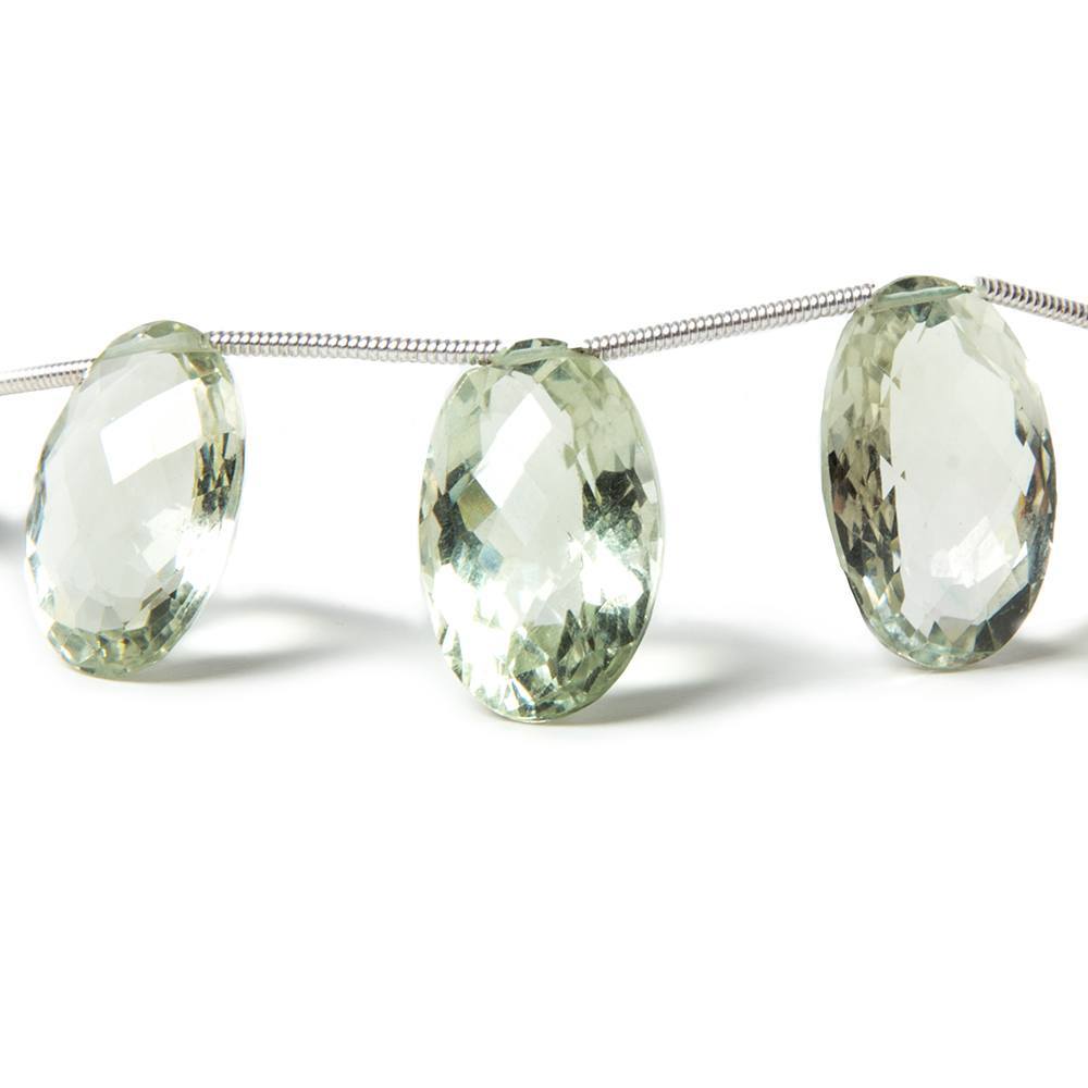 17x10-16x12mm Prasiolite pavilion faceted oval beads 8 inch 9 pieces AAA - Beadsofcambay.com