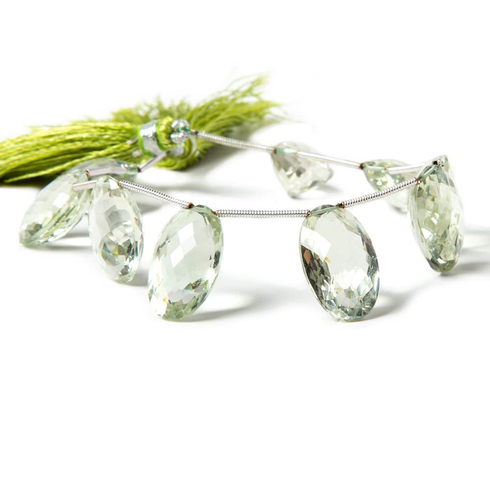 17x10-16x12mm Prasiolite pavilion faceted oval beads 8 inch 9 pieces AAA - Beadsofcambay.com