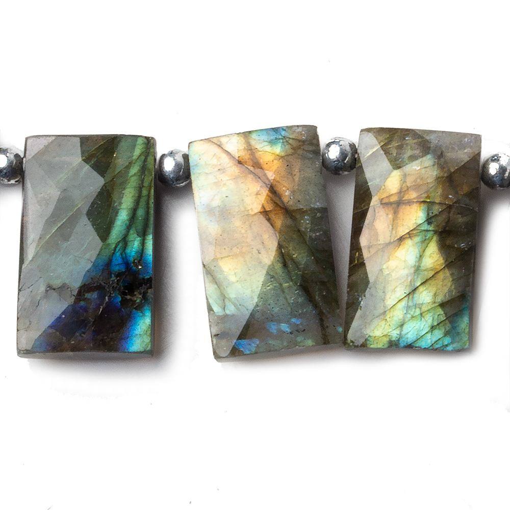 17x10-19x10mm Labradorite top drilled faceted rectangle beads 8 inch 13 pieces - Beadsofcambay.com
