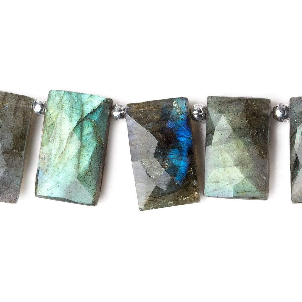 17x10-19x10mm Labradorite top drilled faceted rectangle beads 8 inch 13 pieces - Beadsofcambay.com