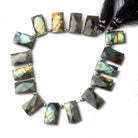 17x10-19x10mm Labradorite top drilled faceted rectangle beads 8 inch 13 pieces - Beadsofcambay.com