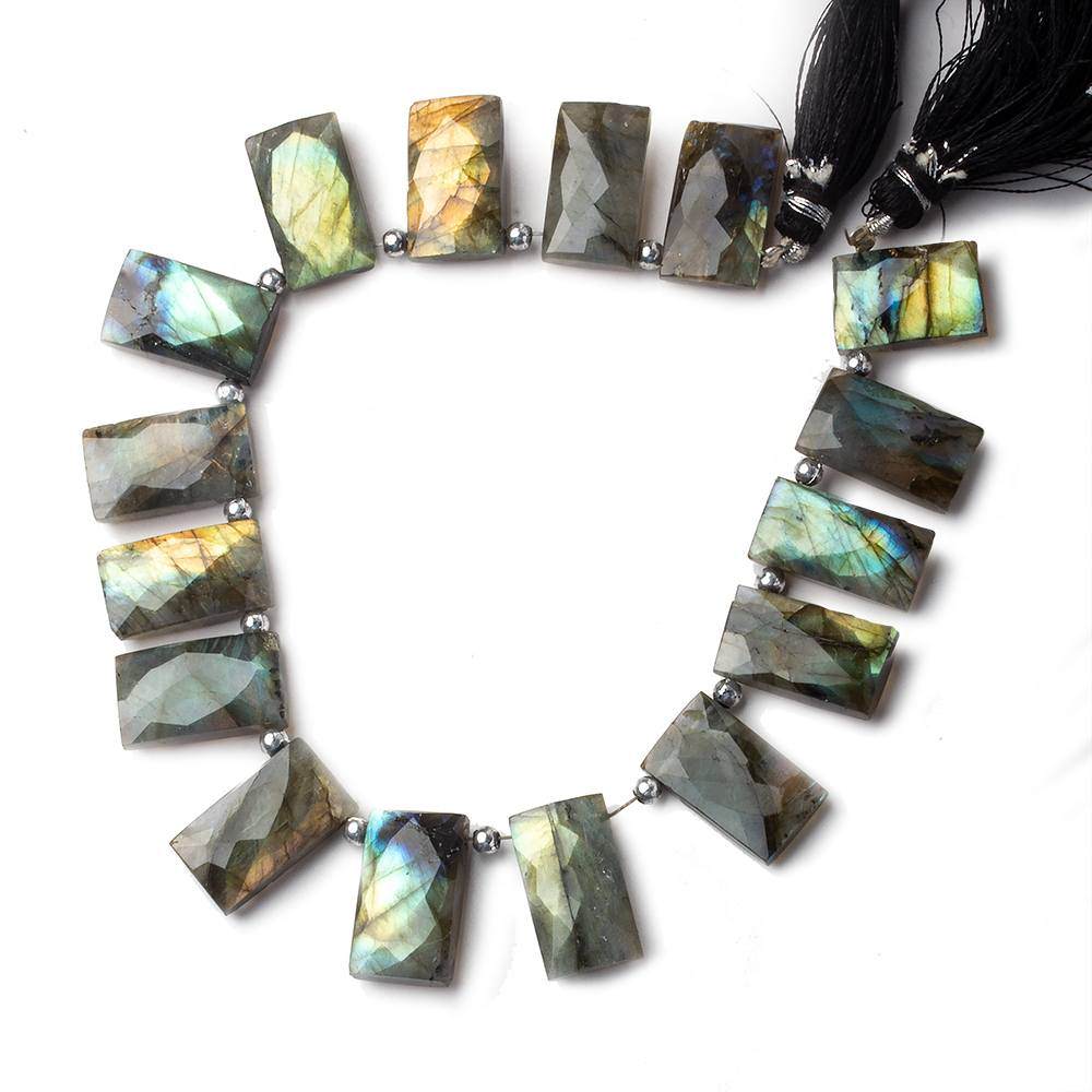 17x10-19x10mm Labradorite top drilled faceted rectangle beads 8 inch 13 pieces - Beadsofcambay.com