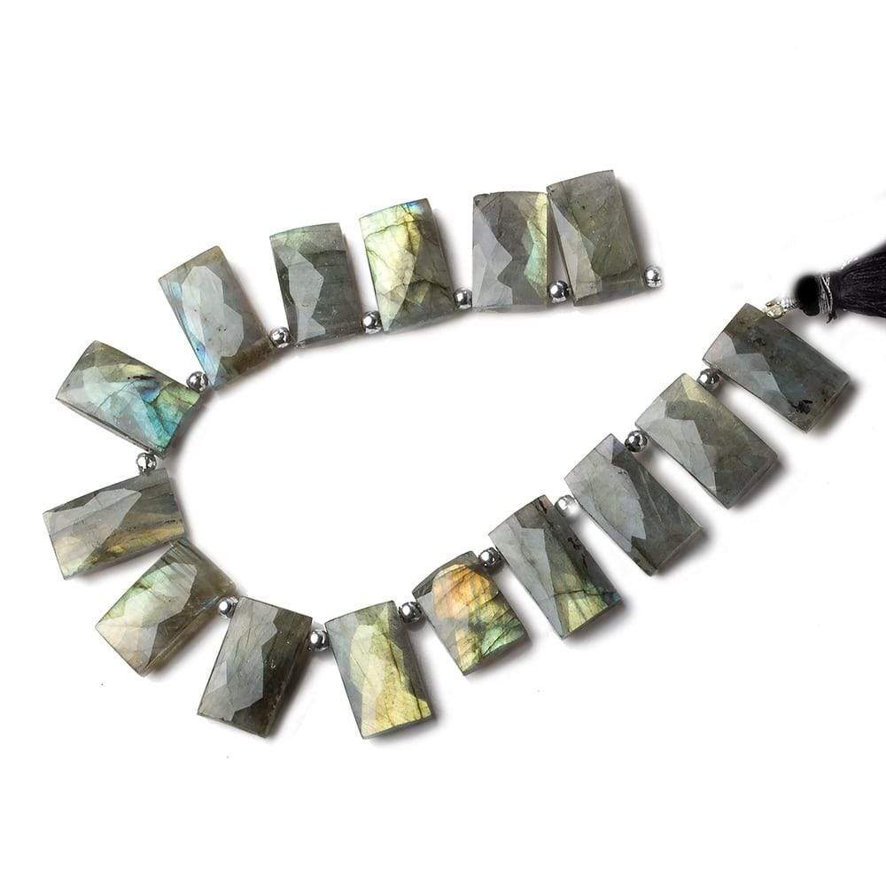 17x10-19x10mm Labradorite top drilled faceted rectangle beads 8 inch 13 pieces - Beadsofcambay.com