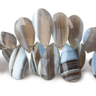 17x10-21x13mm Banded Owyhee Natural Blue Opal pear briolette 37 beads AA - Beadsofcambay.com