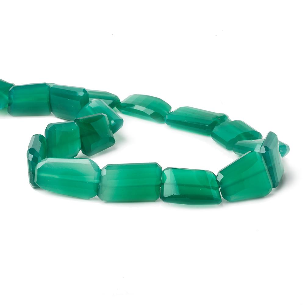 17x10-23x18mm Green Onyx faceted nugget beads 15 inch 19 pieces - Beadsofcambay.com